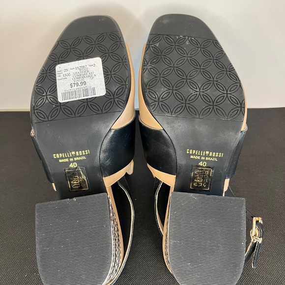 Aritzia Capelli Rossi Sandals Leather Block Heel Made In Brazil Size 10 NWT - Picture 13 of 16